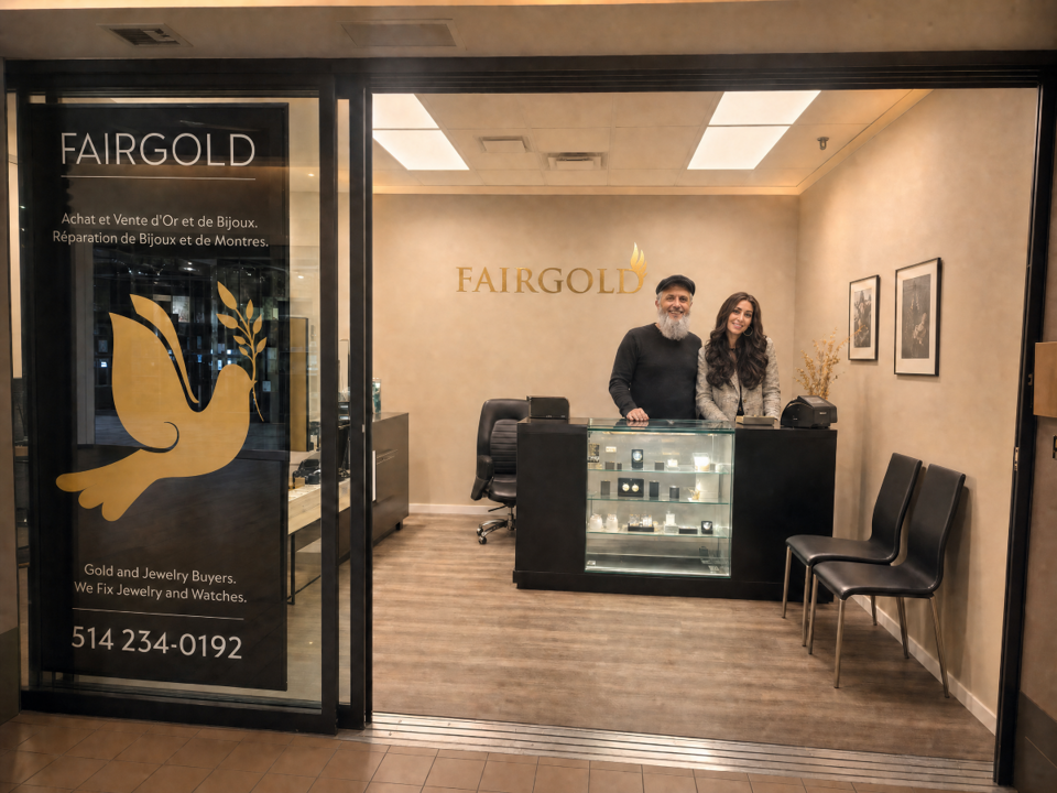 FairGold Montreal storefront at the C&ocirc;te-Saint-Luc Shopping Centre